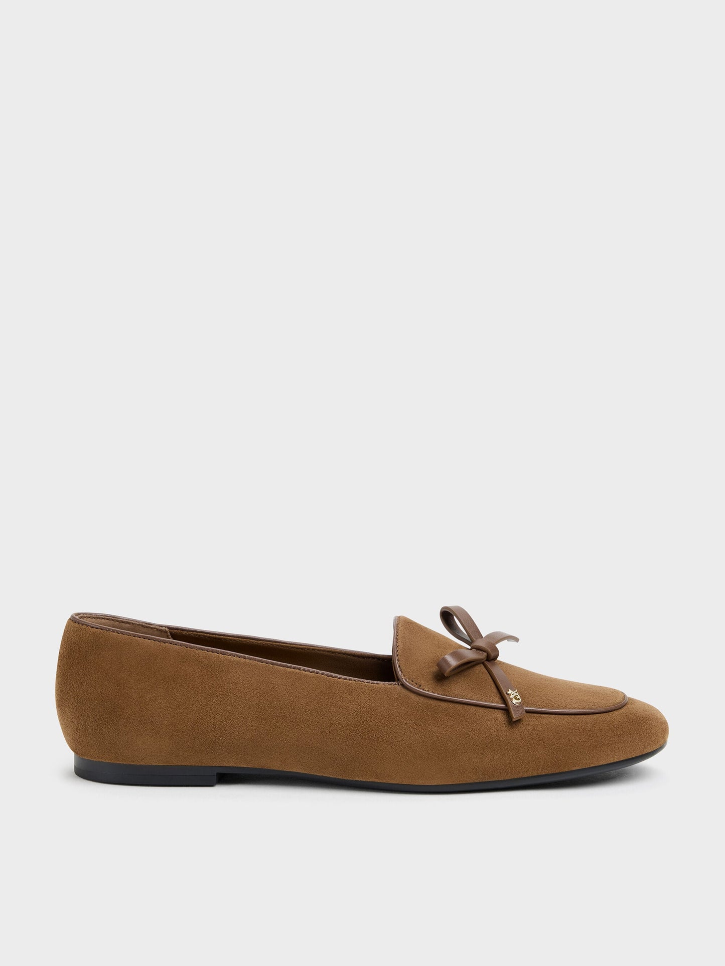 Leather & Suede Bow Loafers - Brown | CHARLES & KEITH