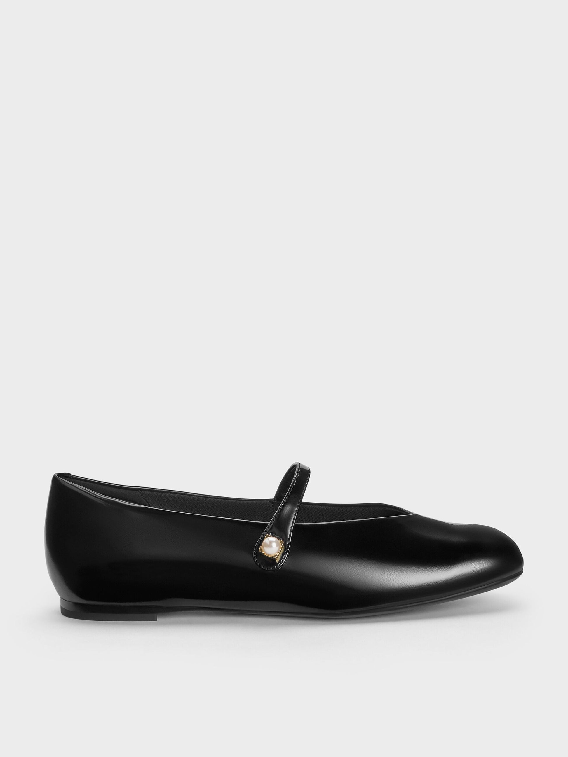 Marie Pearl Mary Jane Flats - Black Box | CHARLES & KEITH