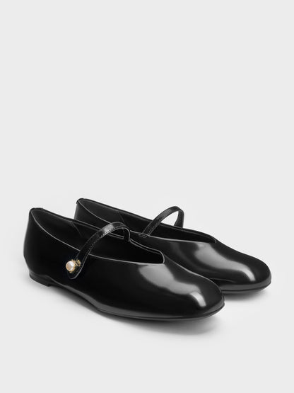 Marie Pearl Mary Jane Flats - Black Box | CHARLES & KEITH