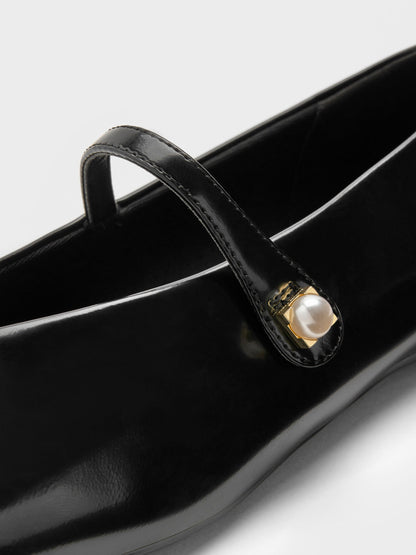 Marie Pearl Mary Jane Flats - Black Box | CHARLES & KEITH