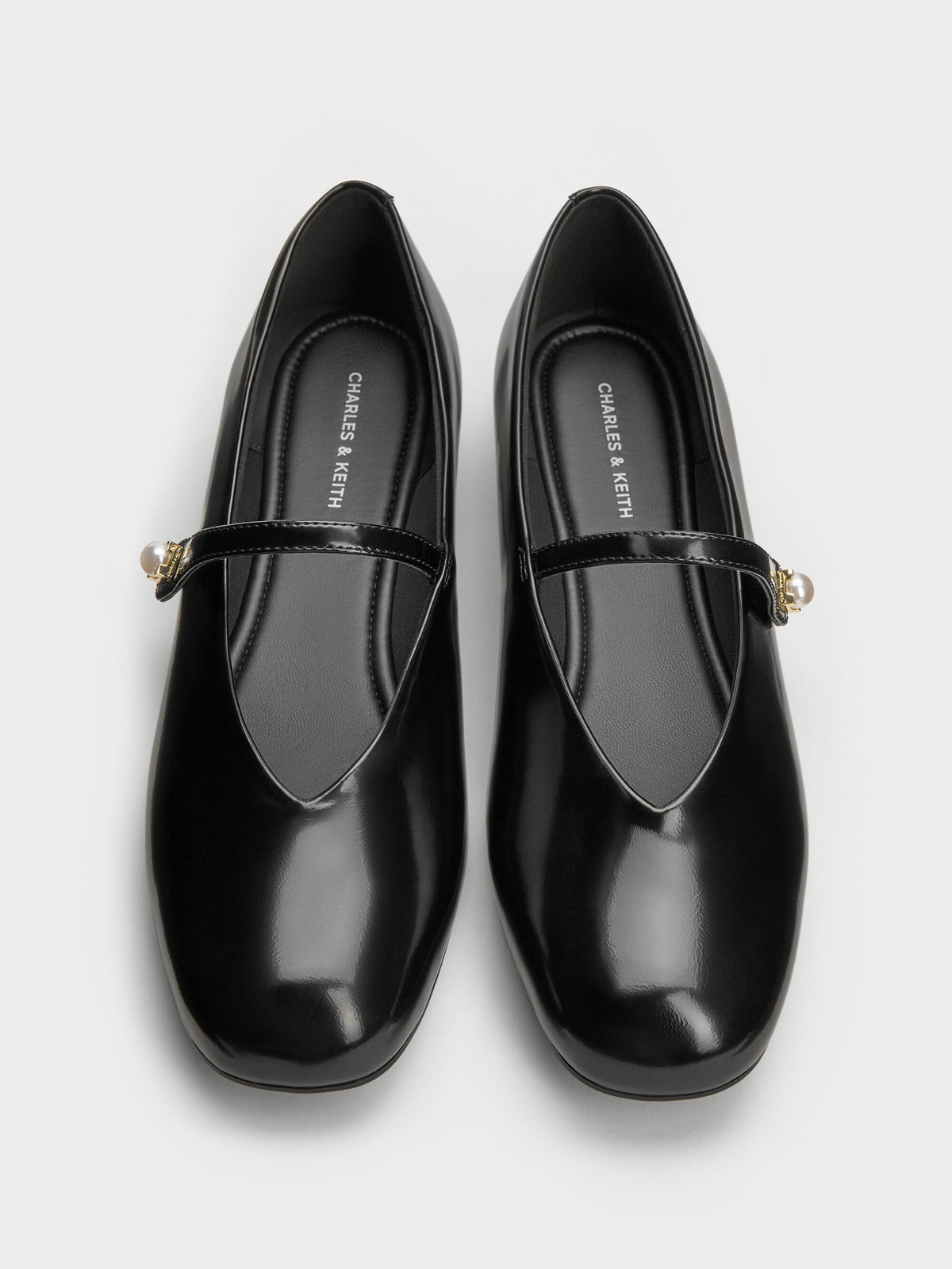 Marie Pearl Mary Jane Flats - Black Box | CHARLES & KEITH