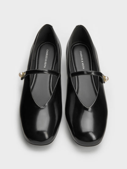 Marie Pearl Mary Jane Flats - Black Box | CHARLES & KEITH