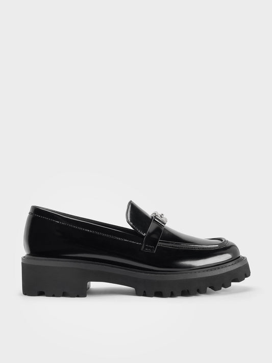 Lando Platform Loafers - Black Box | CHARLES & KEITH