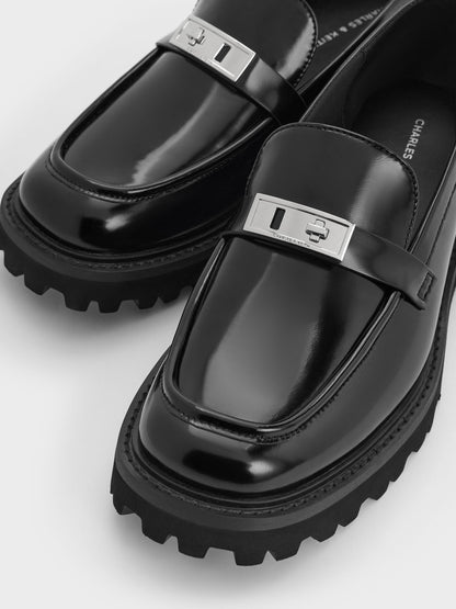 Lando Platform Loafers - Black Box | CHARLES & KEITH