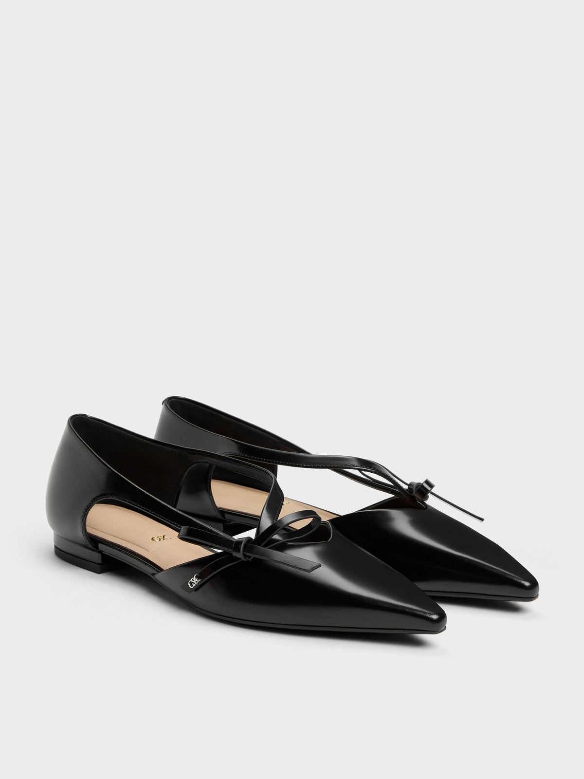 Anastasia Leather D'Orsay Flats - Black Box | CHARLES & KEITH