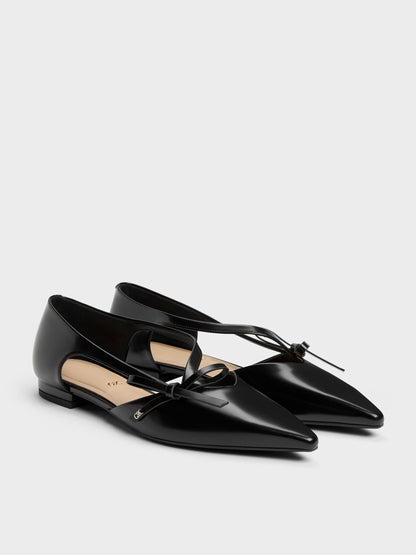 Anastasia Leather D'Orsay Flats - Black Box | CHARLES & KEITH