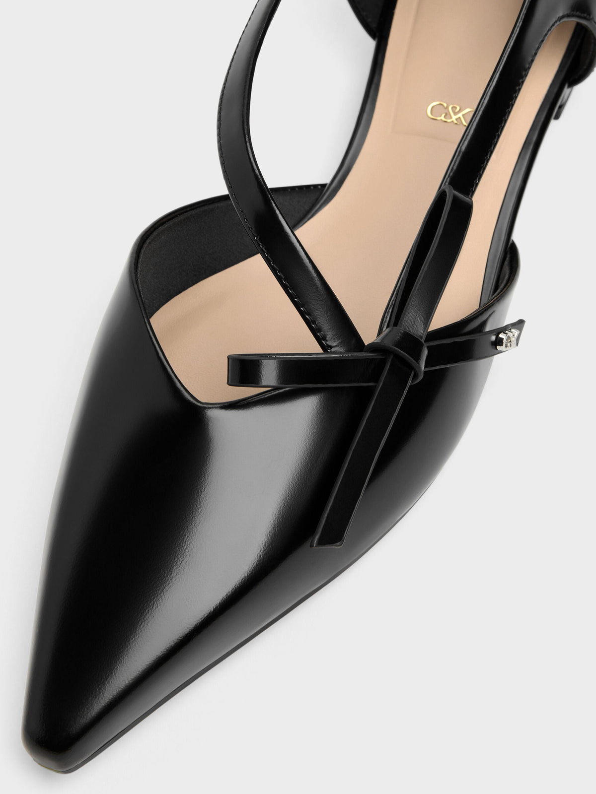Anastasia Leather D'Orsay Flats - Black Box | CHARLES & KEITH