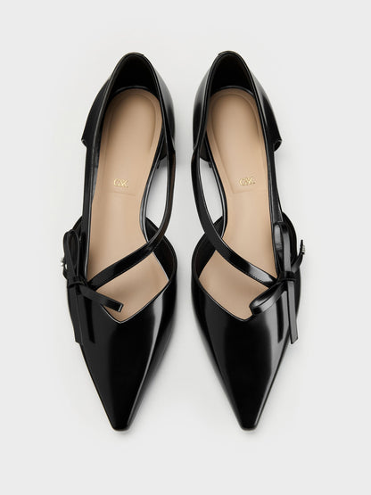 Anastasia Leather D'Orsay Flats - Black Box | CHARLES & KEITH