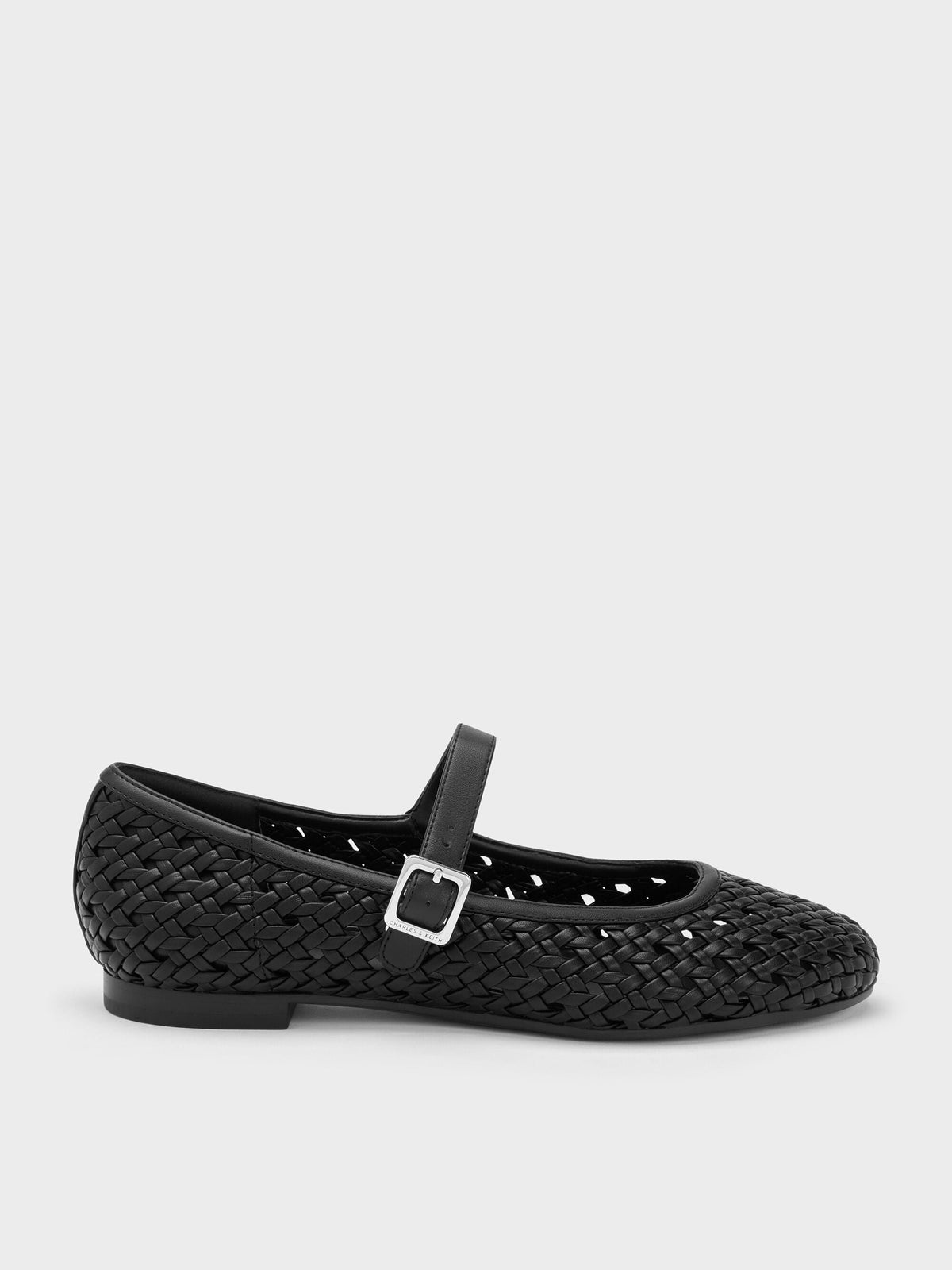 Woven Mary Jane Flats - Black | CHARLES & KEITH