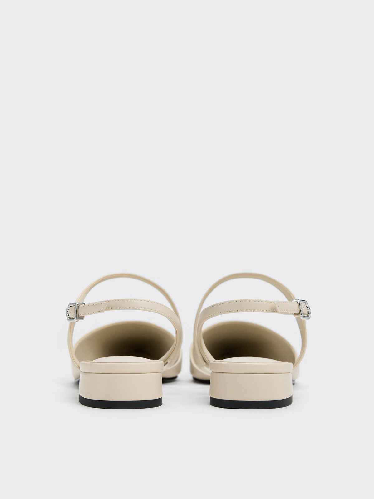 Cordelia Pointed Slingback Flats - Chalk | CHARLES & KEITH