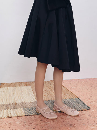 Satin Crossover Slingback Ballet Flats - Light Pink | CHARLES & KEITH