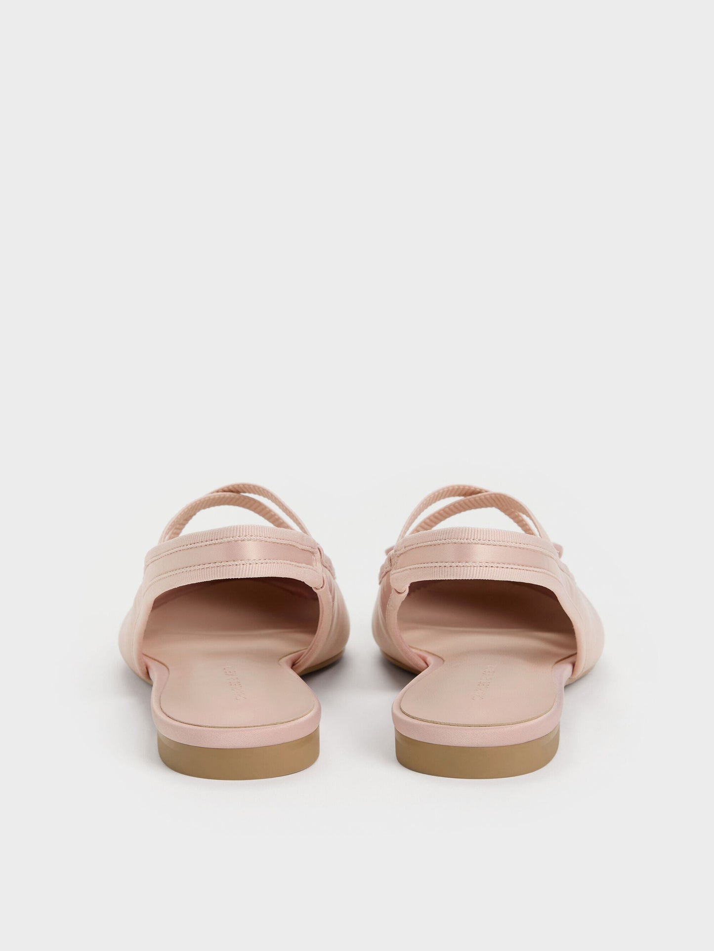 Satin Crossover Slingback Ballet Flats - Light Pink | CHARLES & KEITH