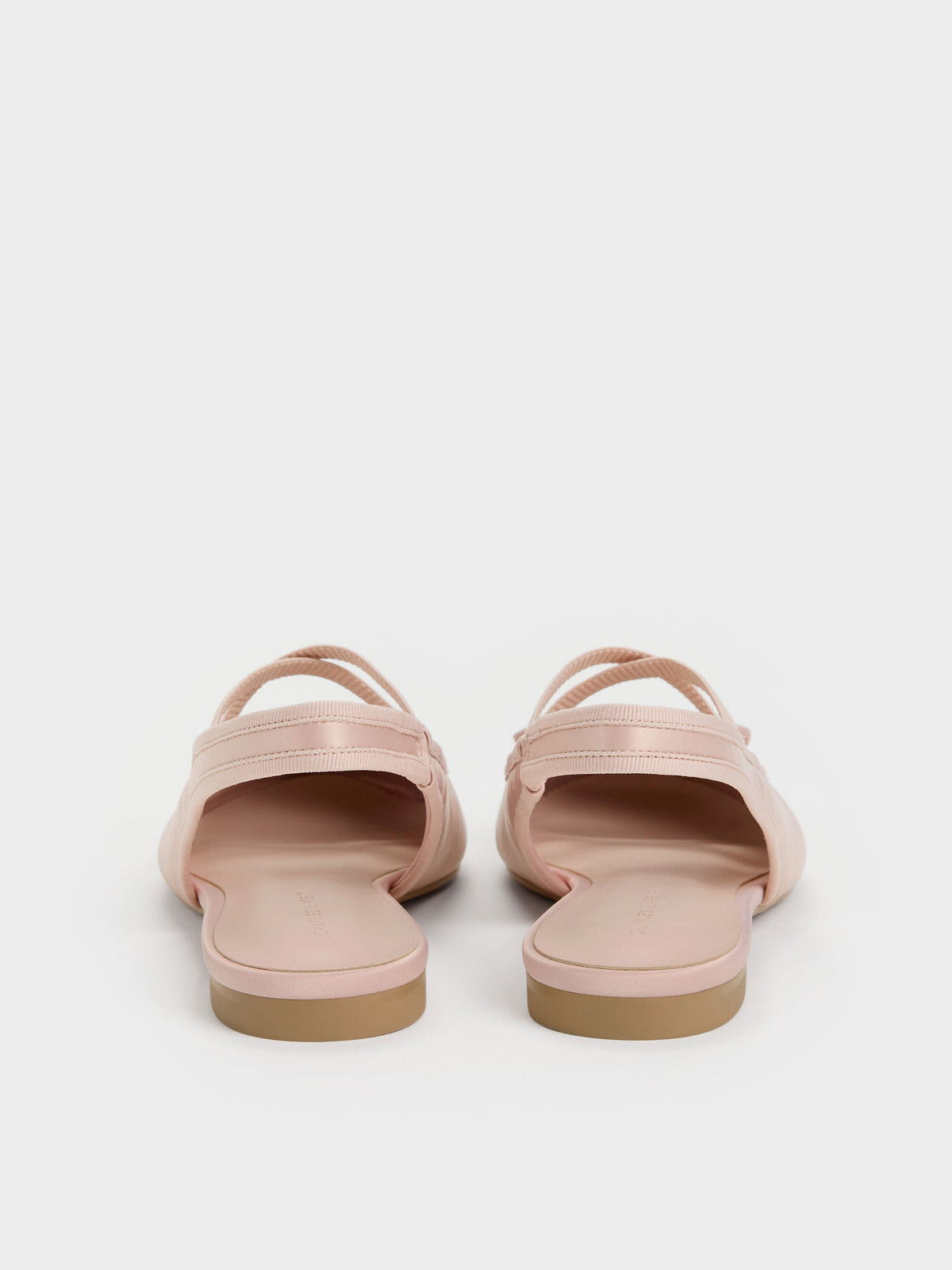 Satin Crossover Slingback Ballet Flats - Light Pink | CHARLES & KEITH