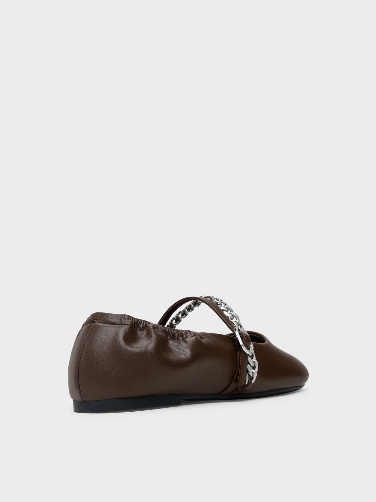 Georgie Chain Mary Jane Flats - Dark Brown | CHARLES & KEITH