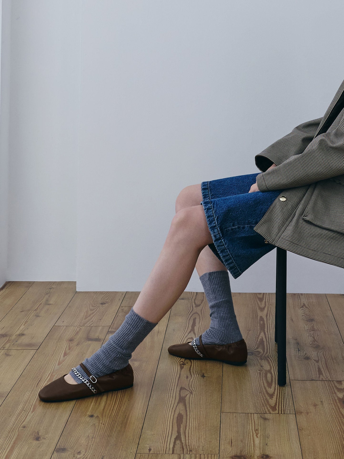 Georgie Chain Mary Jane Flats - Dark Brown | CHARLES & KEITH