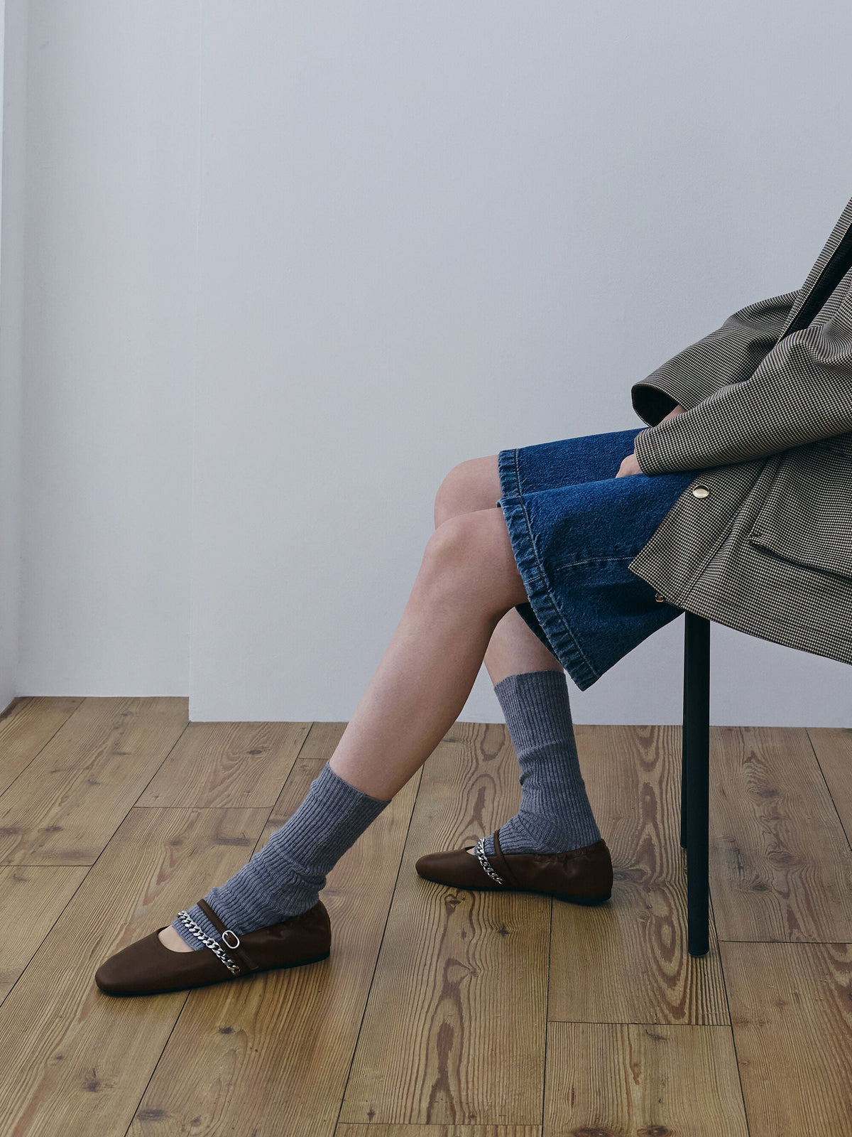 Georgie Chain Mary Jane Flats - Dark Brown | CHARLES & KEITH