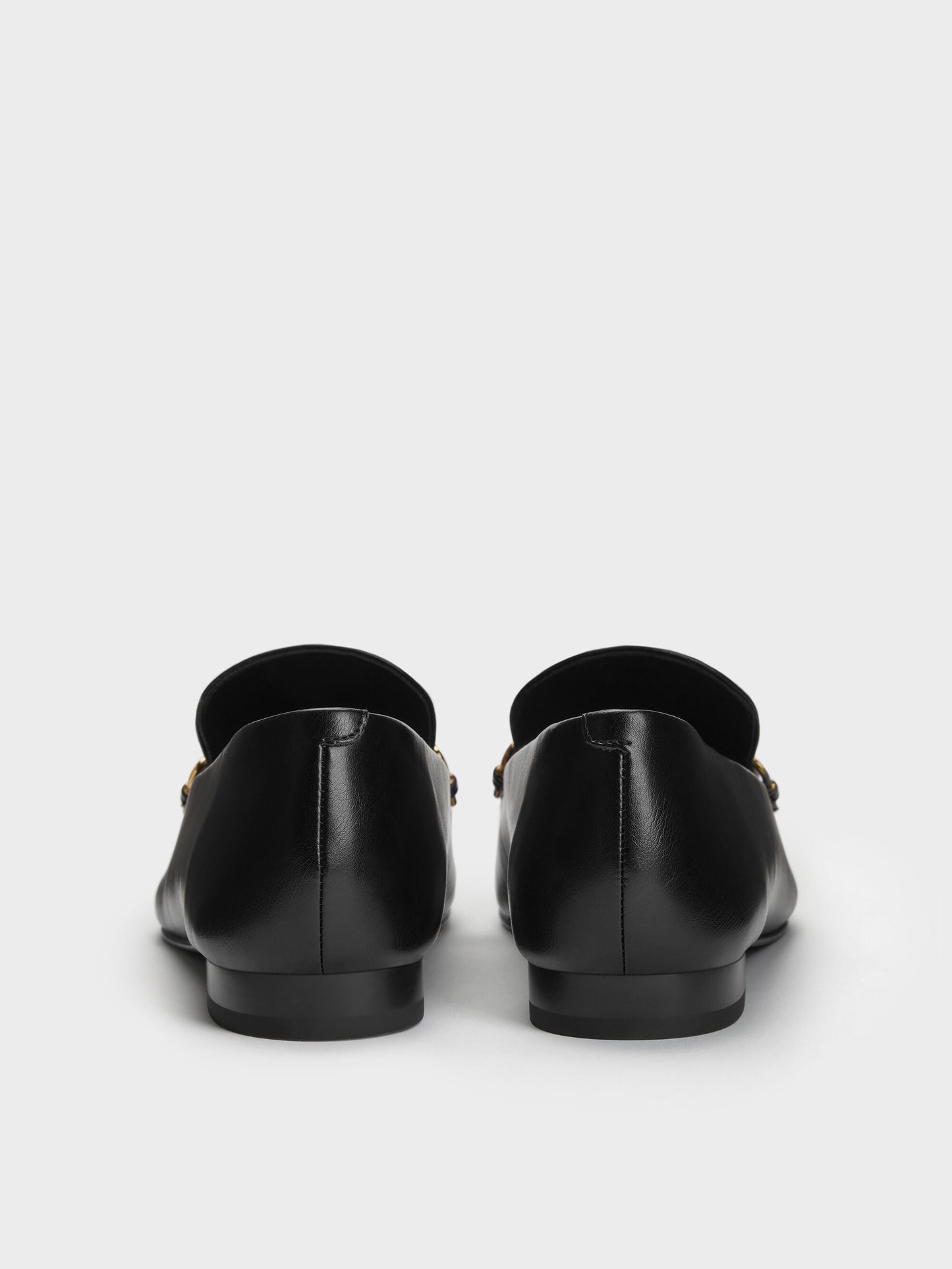 Metallic-Accent Loafers - Black | CHARLES & KEITH