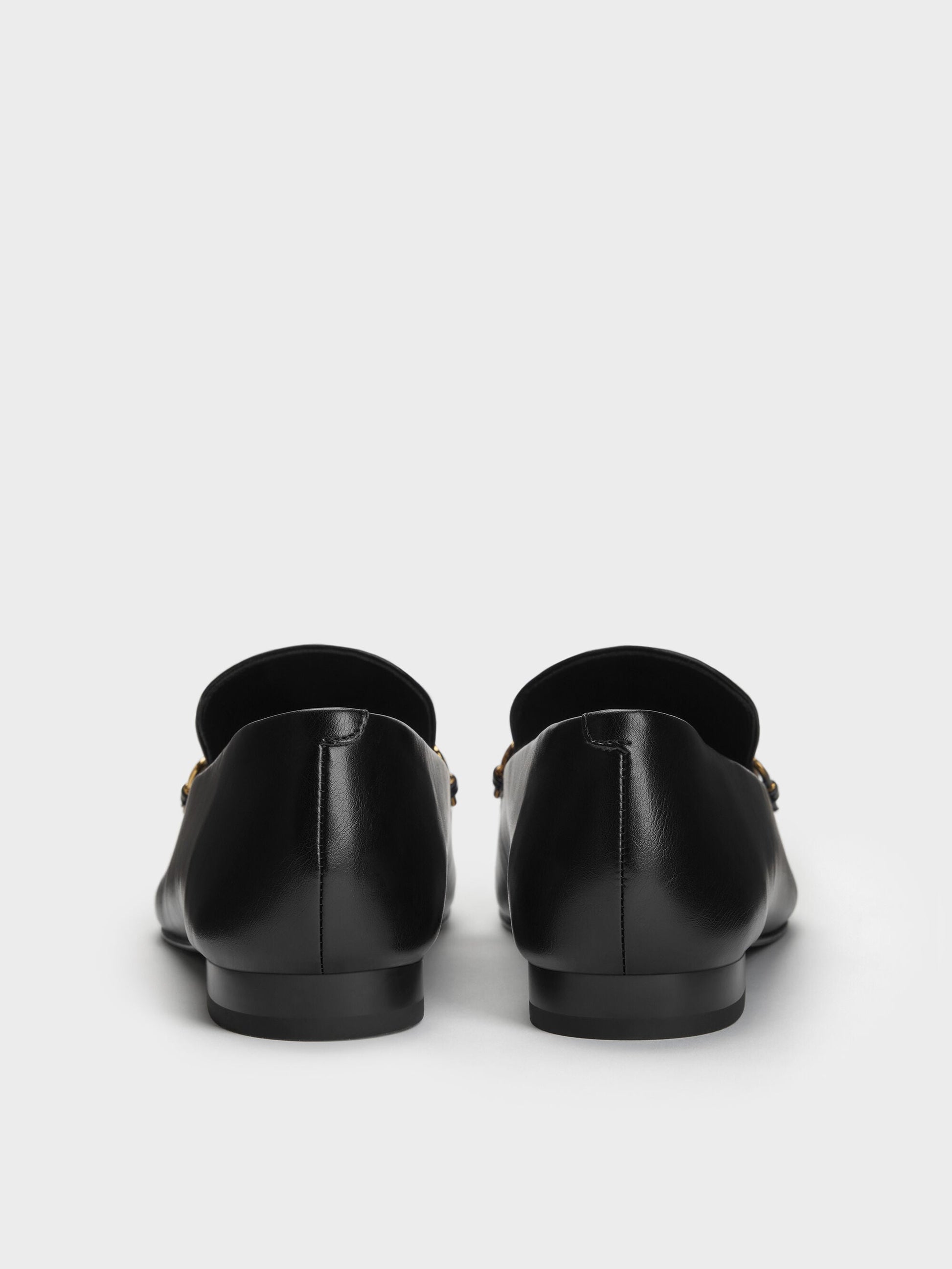 Metallic-Accent Loafers - Black | CHARLES & KEITH