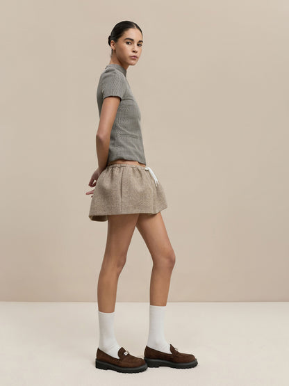 Lando Faux Suede Platform Loafers - Dark Brown Textured | CHARLES & KEITH