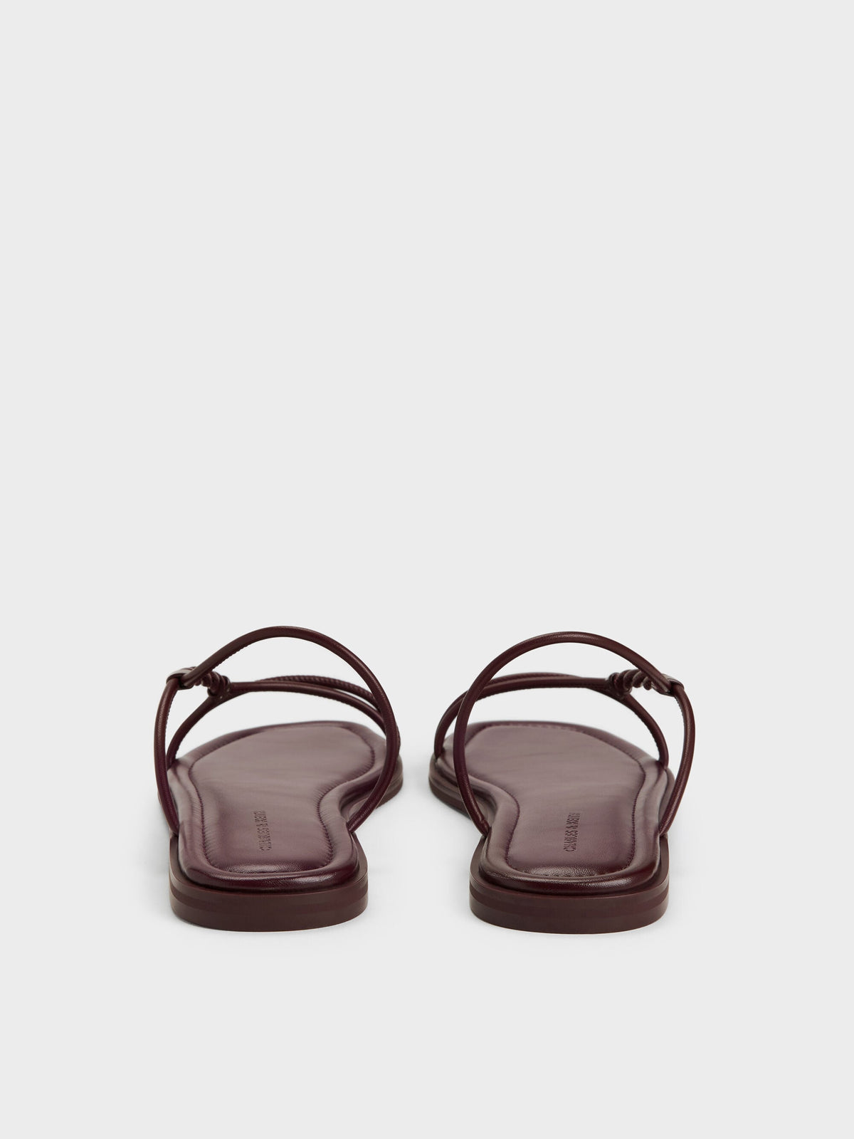 Fianna Twist-Strap Slide Sandals - Burgundy | CHARLES & KEITH