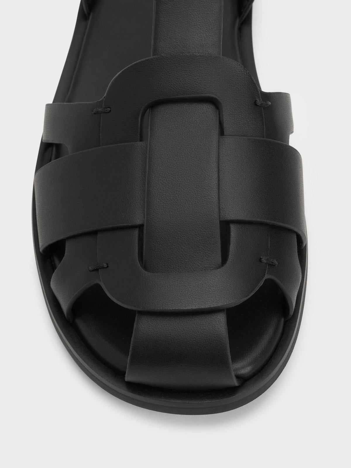 Easley T-Bar Caged Sandals - Black | CHARLES & KEITH