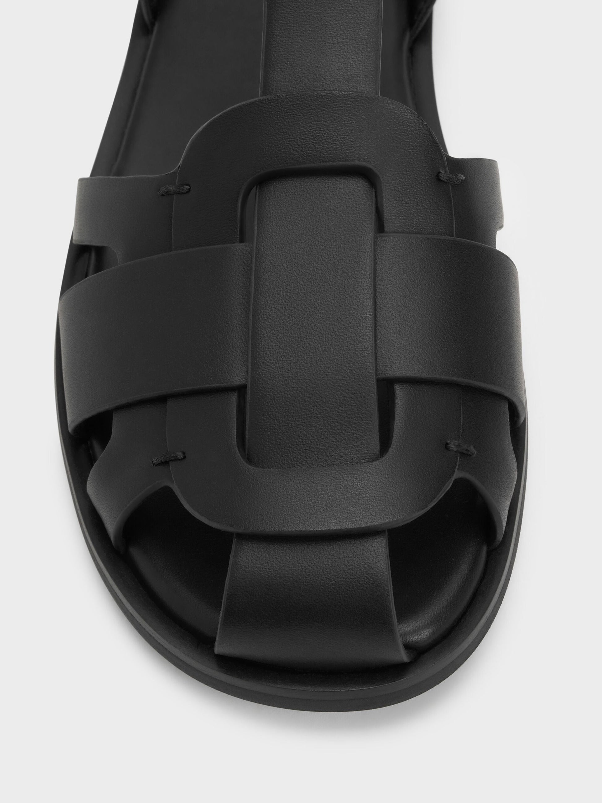 Easley T-Bar Caged Sandals - Black | CHARLES & KEITH