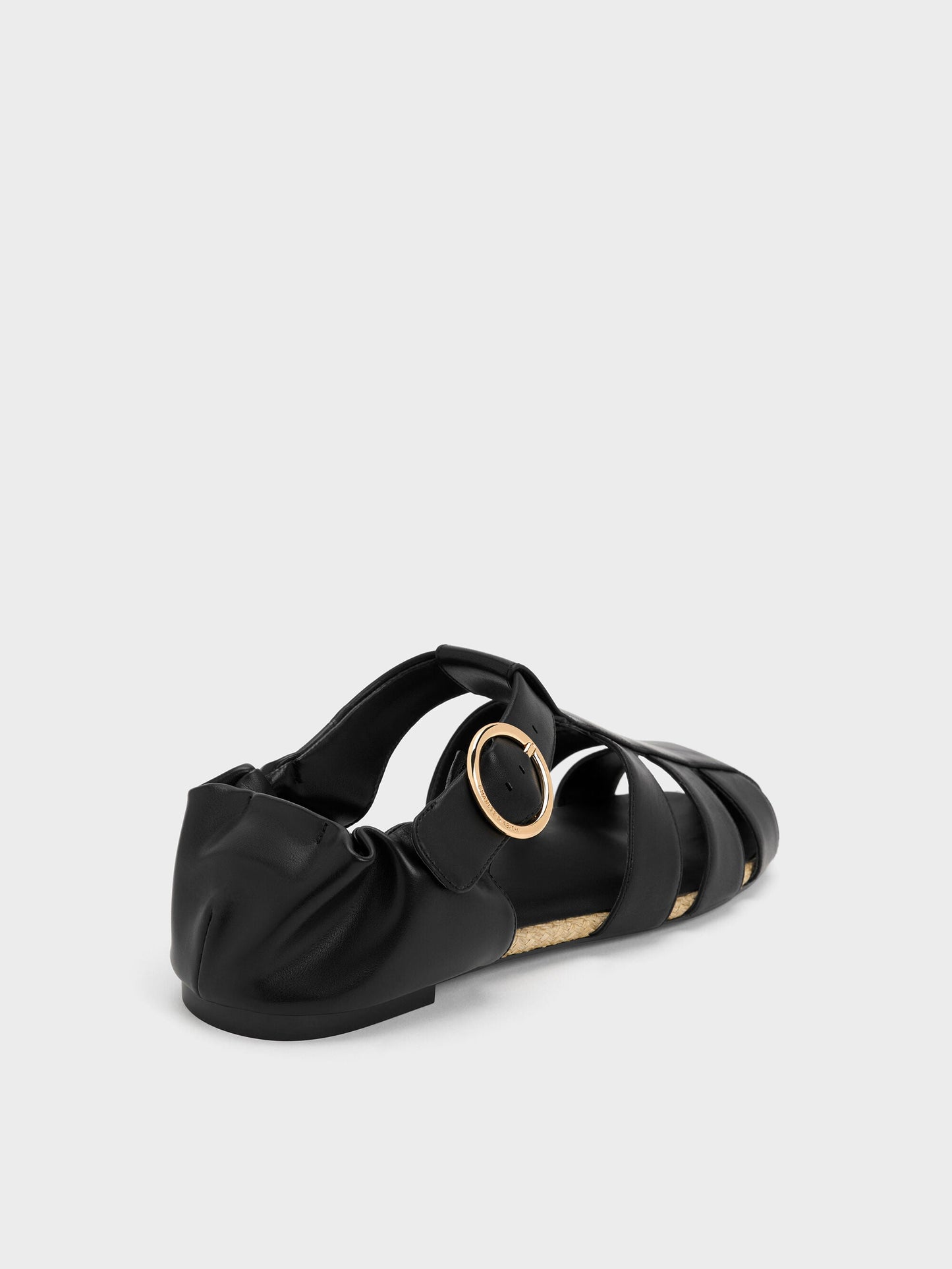 Caged Flat Espadrilles - Black | CHARLES & KEITH