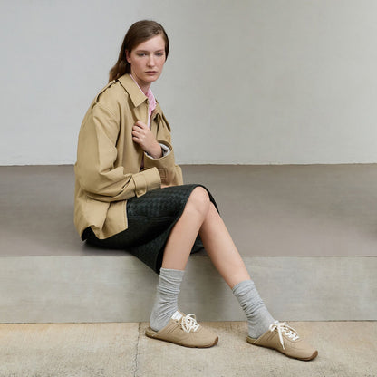 Lace-Up Sneaker Mules - Taupe | CHARLES & KEITH
