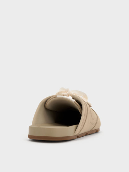 Lace-Up Sneaker Mules - Taupe | CHARLES & KEITH