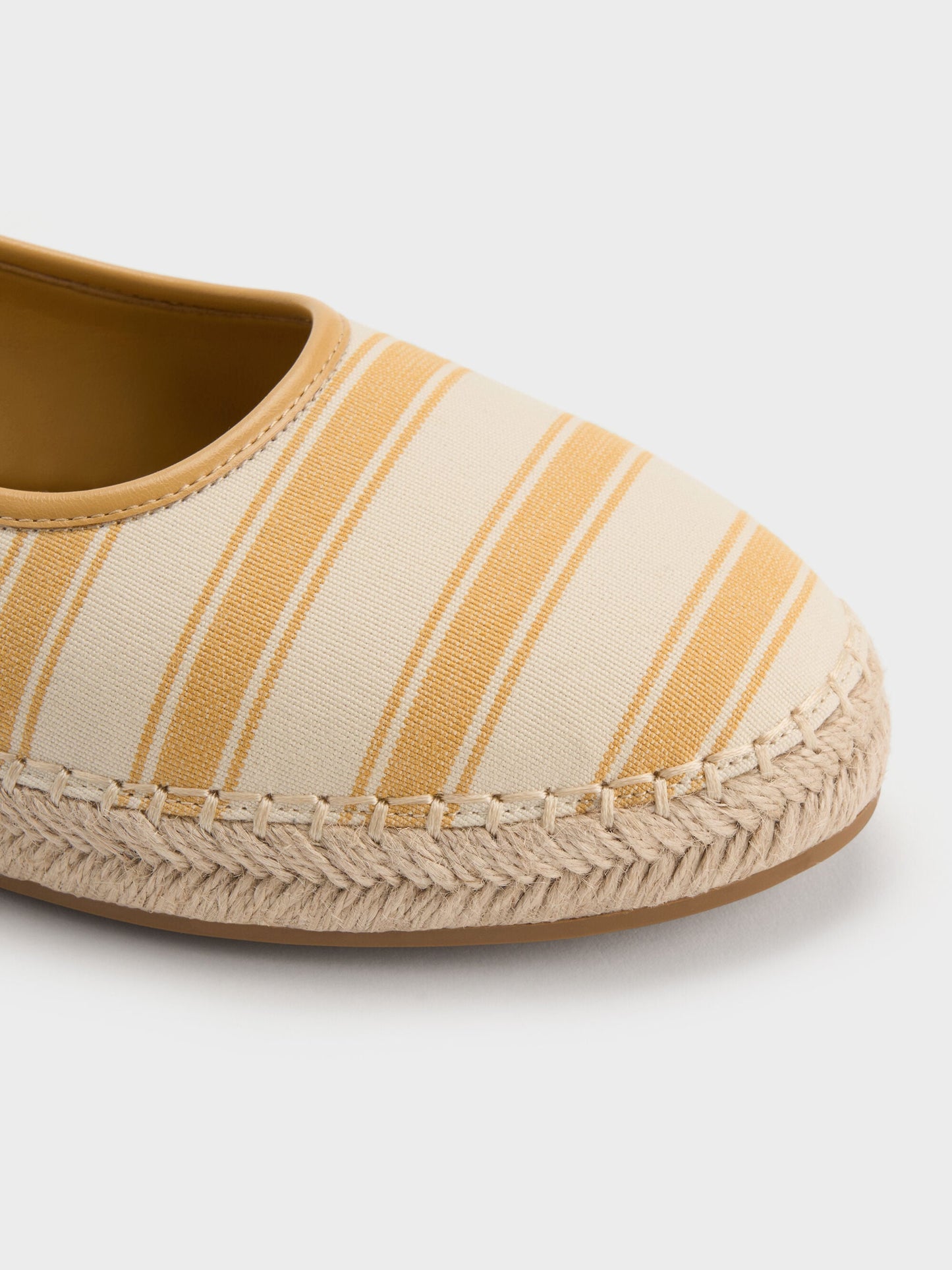 Striped Mary Jane Espadrille Mules - Yellow | CHARLES & KEITH