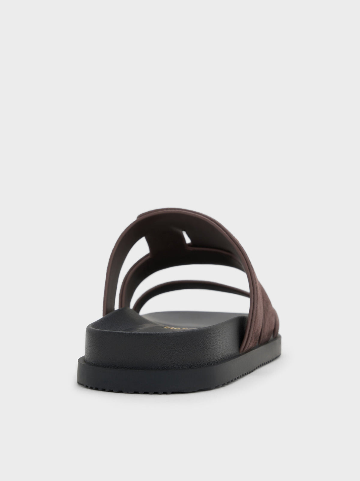 Petina Suede Flatform Sandals - Dark Brown Textured | CHARLES & KEITH