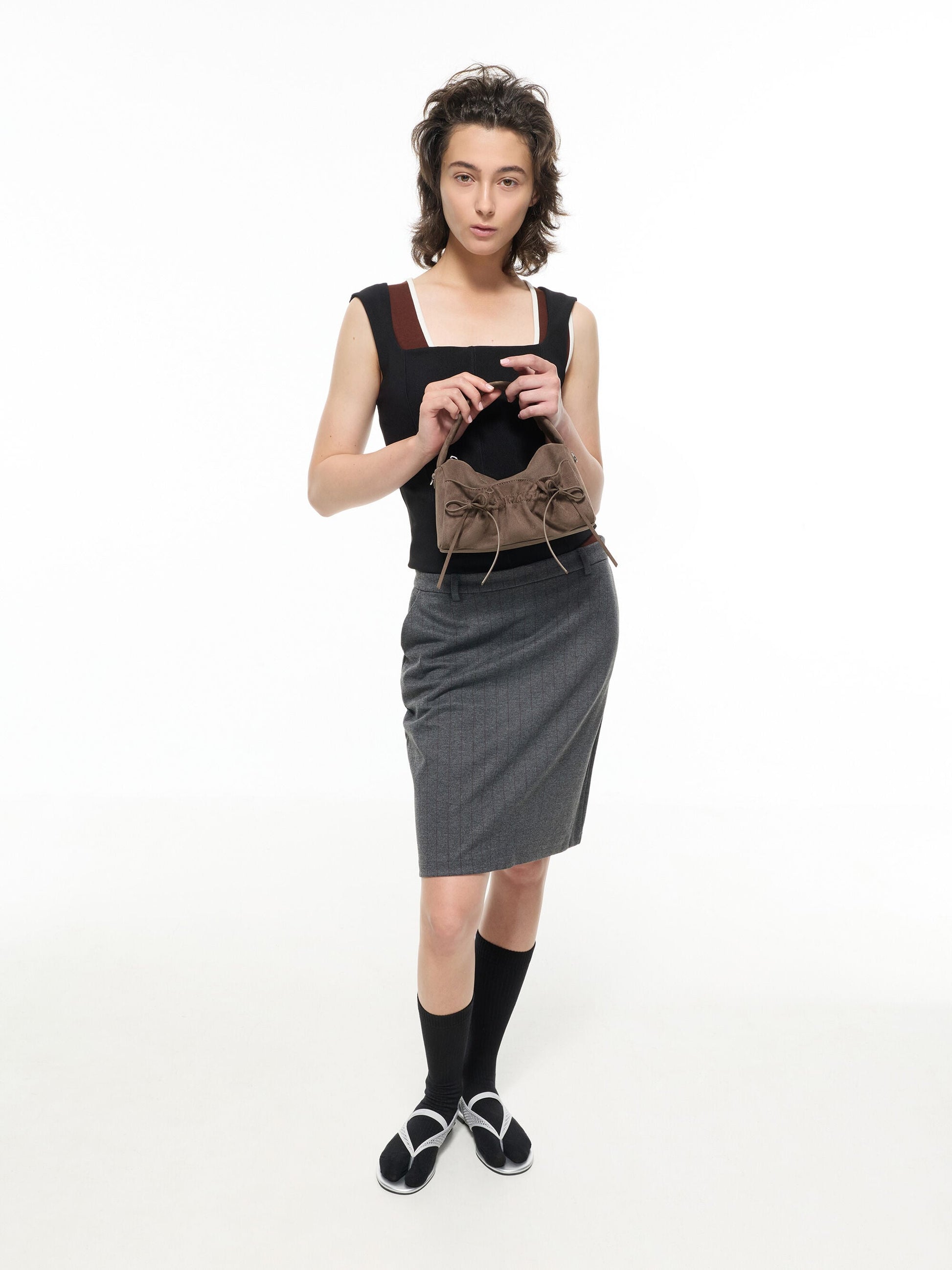 Ellory Mesh Thong Slingback Sandals - Silver | CHARLES & KEITH