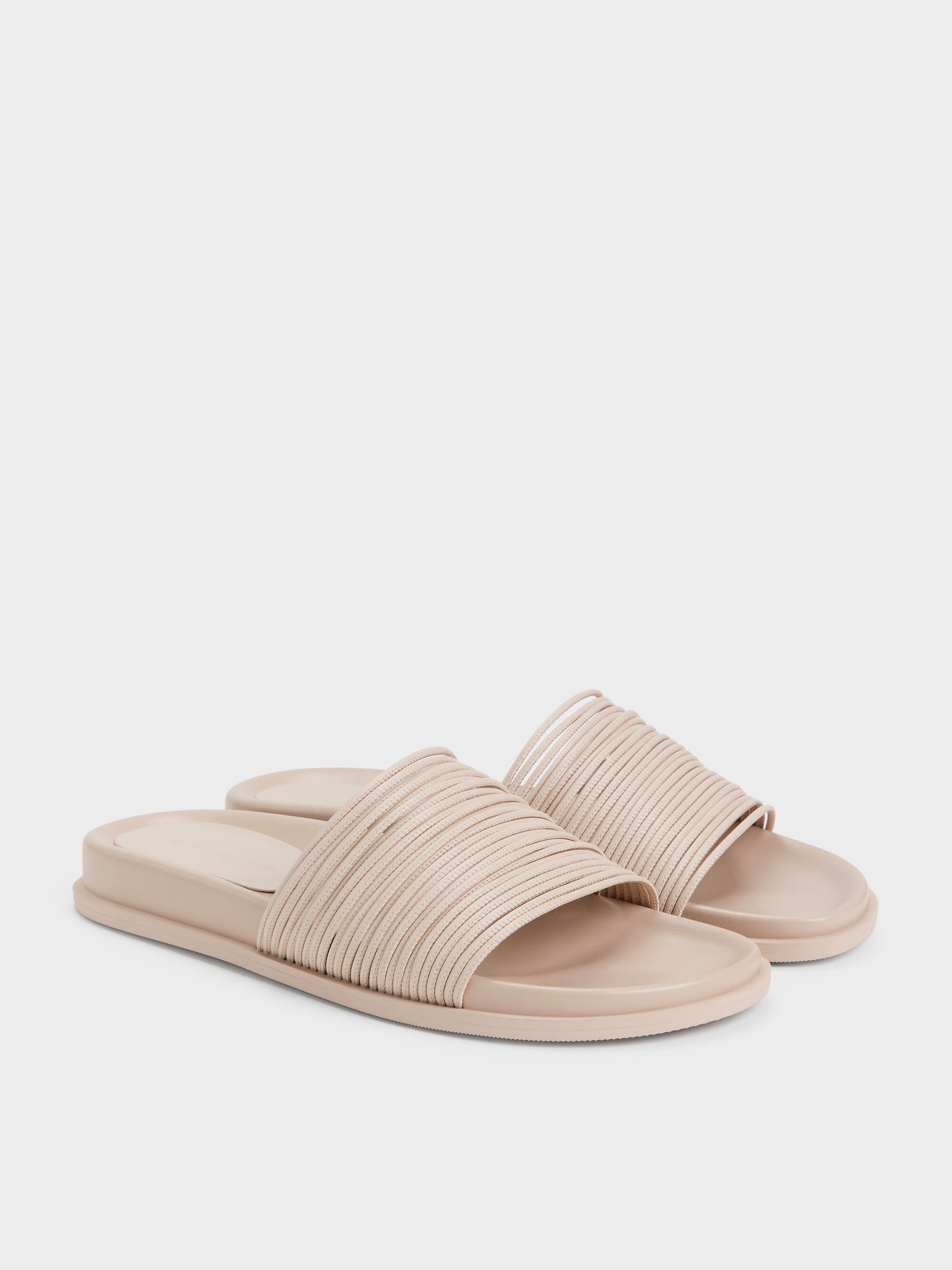 Fianna Strappy Slide Sandals - Beige | CHARLES & KEITH