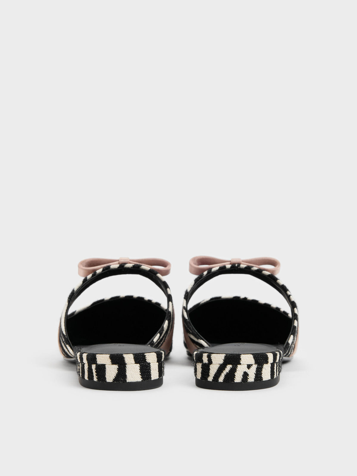 Kaleen Zebra-Print Pointed Mules - Animal Print Black | CHARLES & KEITH