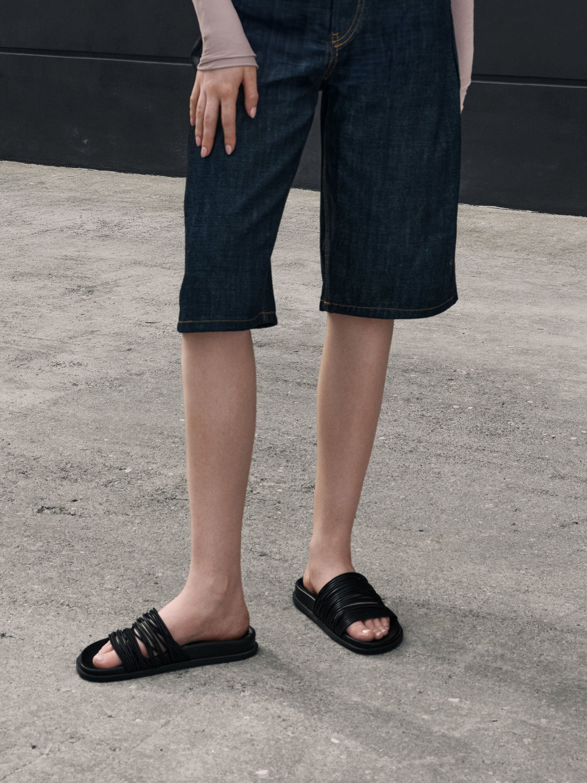 Fianna Strappy Slide Sandals - Black | CHARLES & KEITH