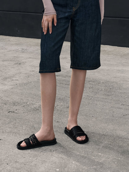 Fianna Strappy Slide Sandals - Black | CHARLES & KEITH