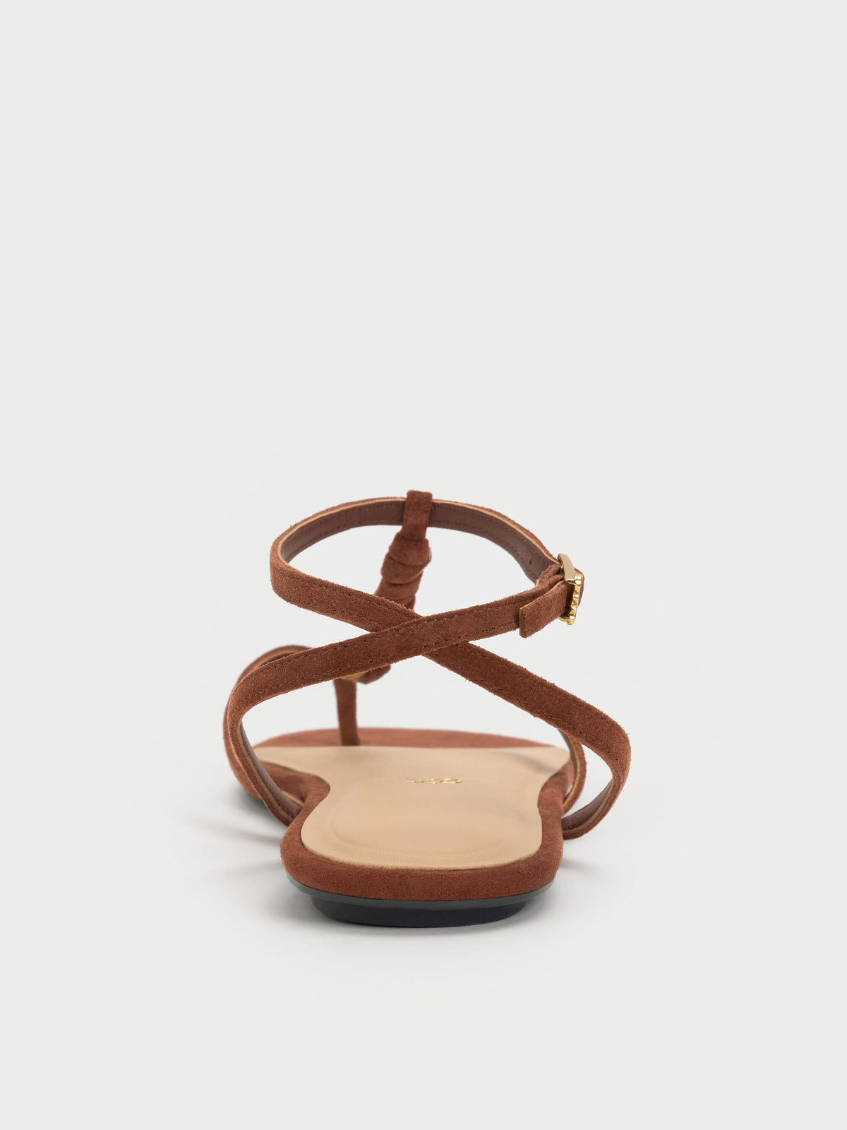 Adema Leather Strappy Thong Sandals - Brown | CHARLES & KEITH