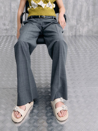 Gem-Buckle Double-Strap Sandals - Chalk | CHARLES & KEITH