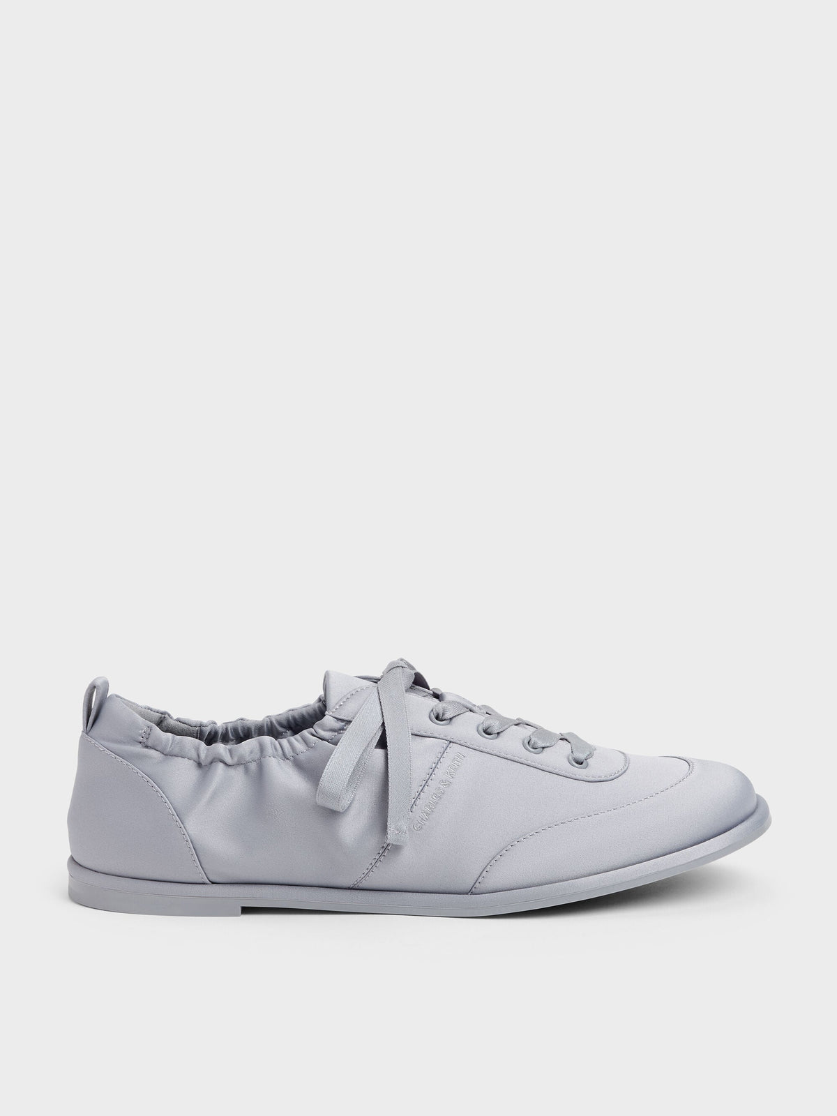 Satin Ruched Sneakers - Grey | CHARLES & KEITH