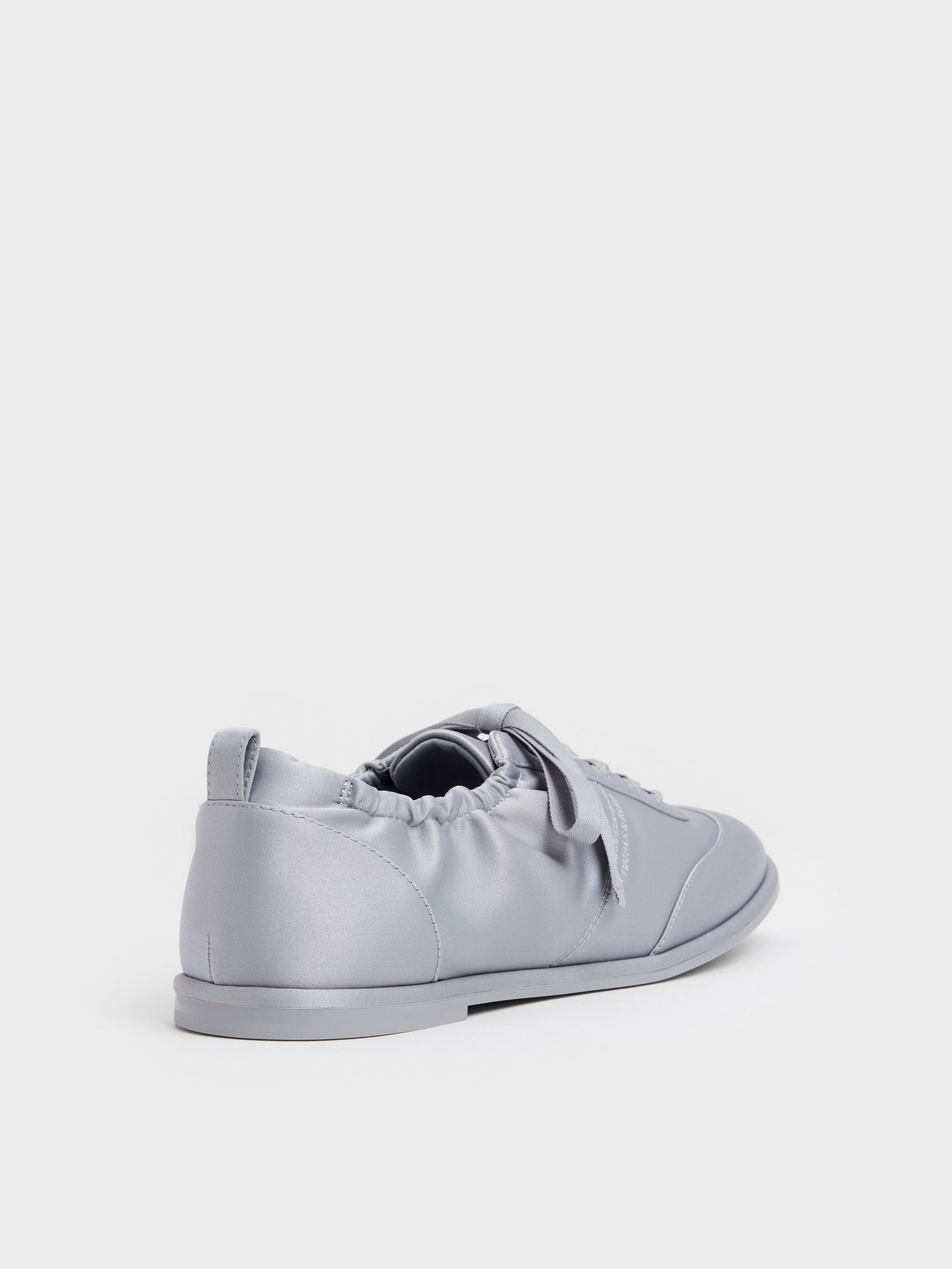 Satin Ruched Sneakers - Grey | CHARLES & KEITH