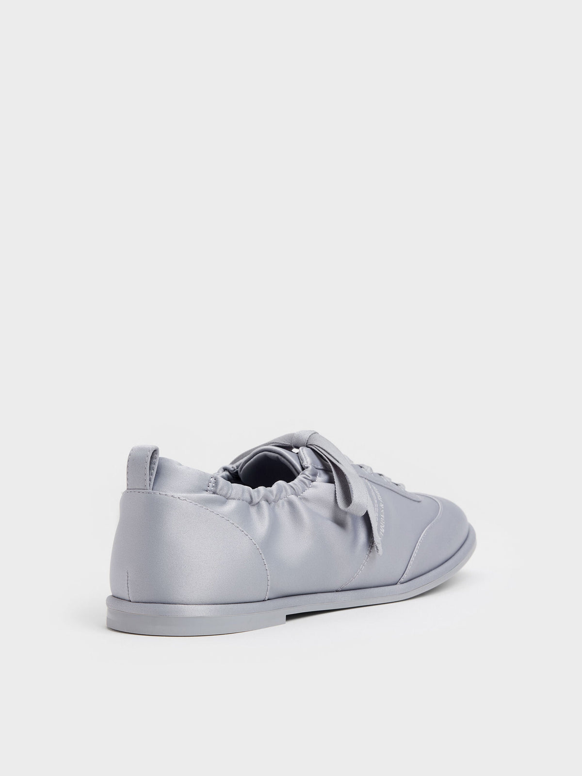 Satin Ruched Sneakers - Grey | CHARLES & KEITH