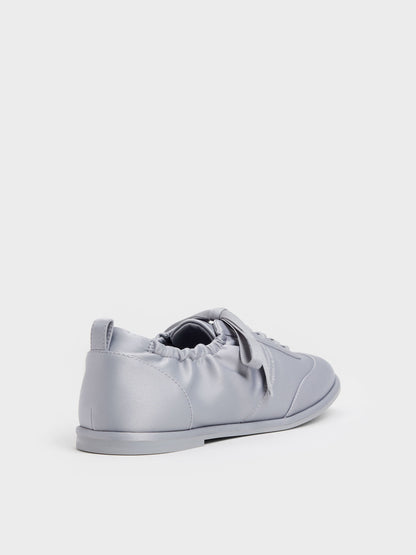 Satin Ruched Sneakers - Grey | CHARLES & KEITH