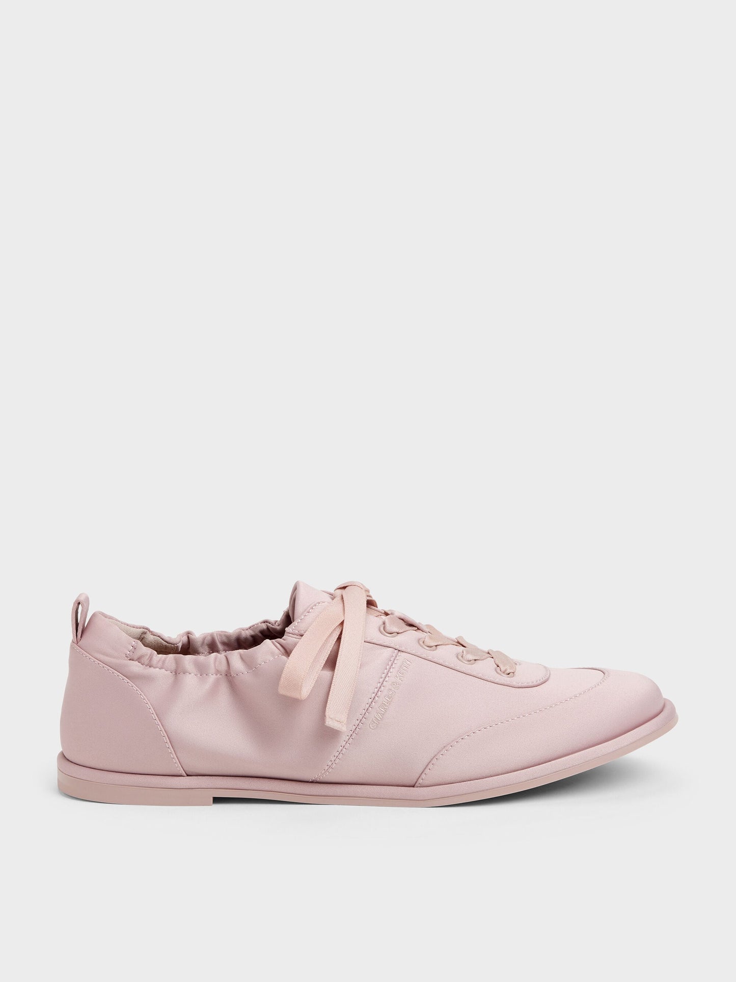 Satin Ruched Sneakers - Pink | CHARLES & KEITH