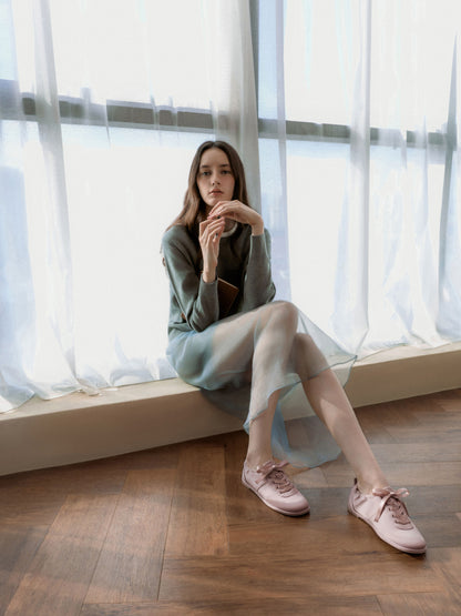 Satin Ruched Sneakers - Pink | CHARLES & KEITH