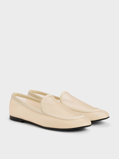 Mackie Mesh Loafers - Beige | CHARLES & KEITH
