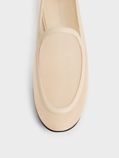 Mackie Mesh Loafers - Beige | CHARLES & KEITH