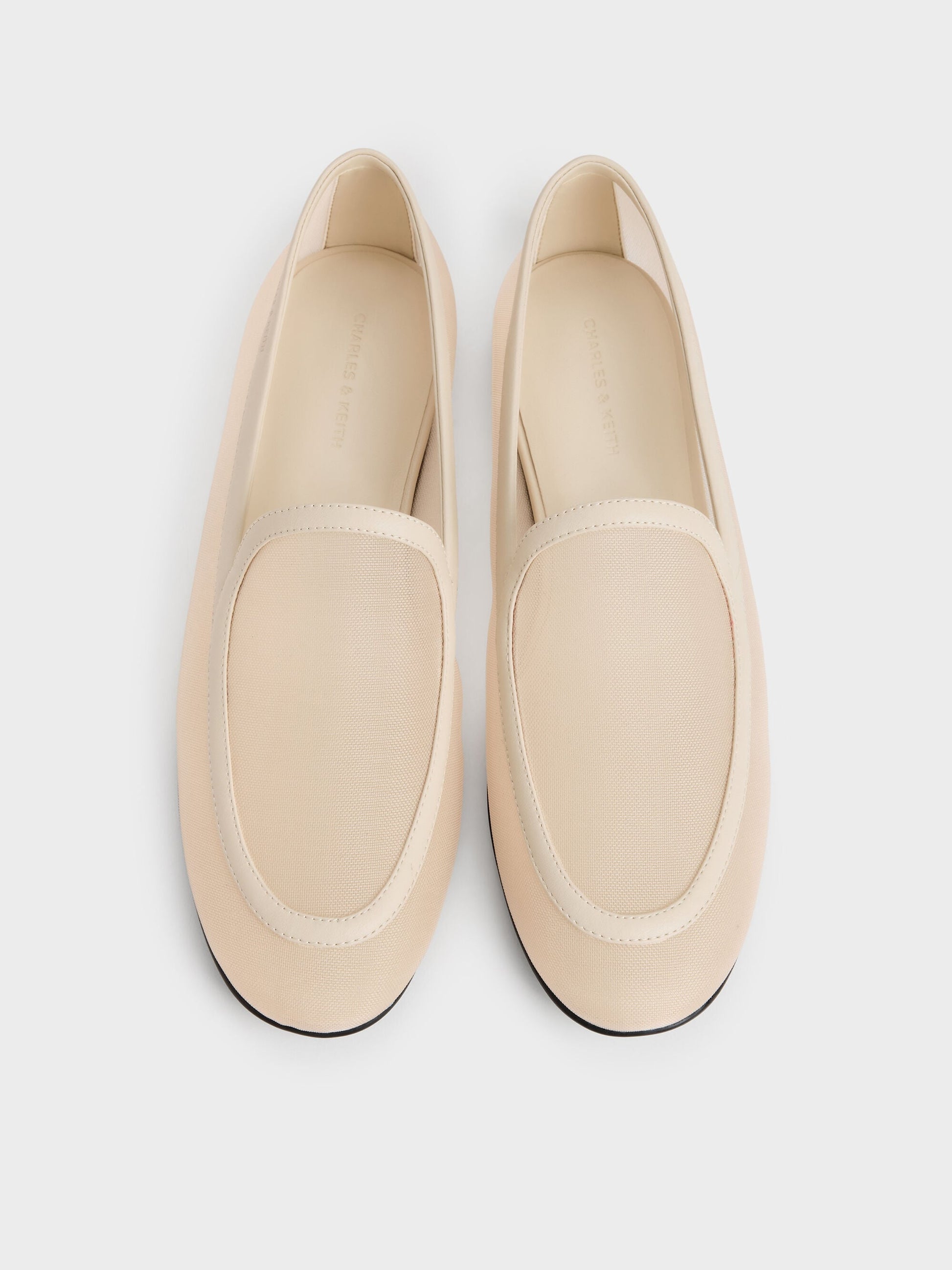 Mackie Mesh Loafers - Beige | CHARLES & KEITH