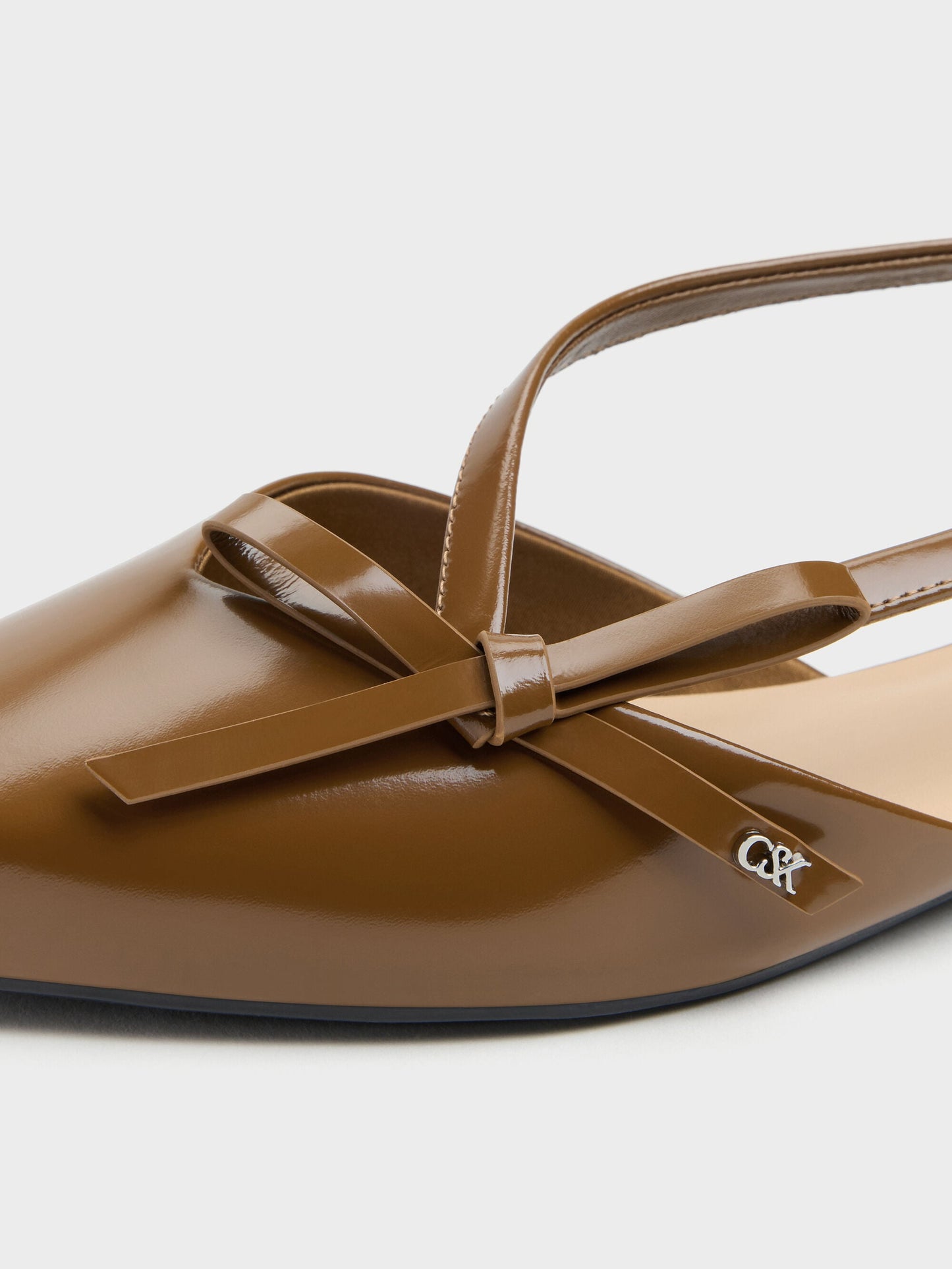 Anastasia Leather D'Orsay Flats - Brown | CHARLES & KEITH