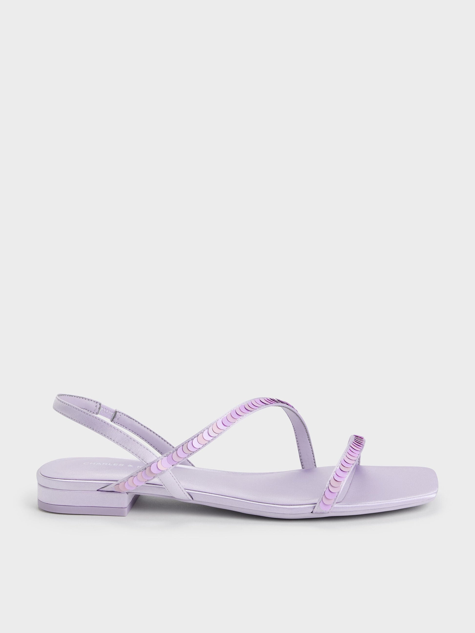 Briella Sequinned Strappy Sandals - Lilac | CHARLES & KEITH