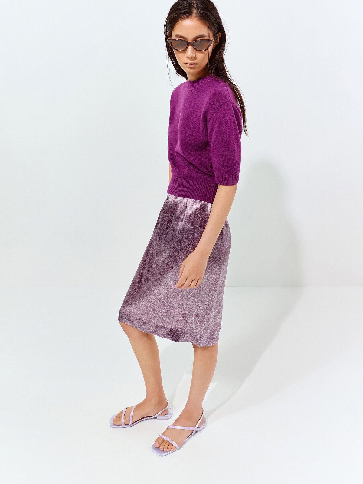 Briella Sequinned Strappy Sandals - Lilac | CHARLES & KEITH